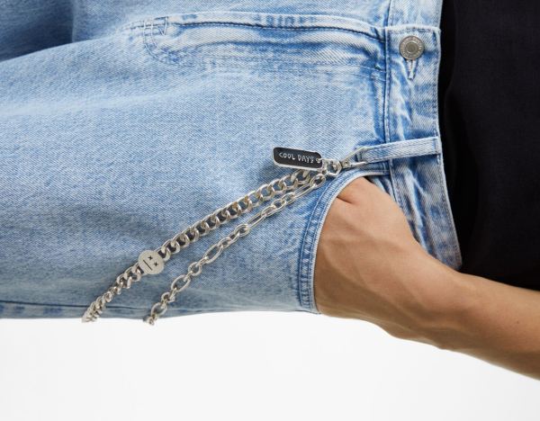 Silver Men's Bershka Chain Key Ring Belts | a7Xw32xk4Mf