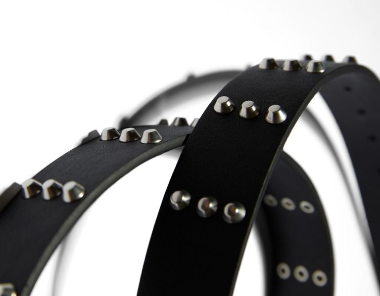 Black Men's Bershka Studded Belts | ngYoBWBvkT2