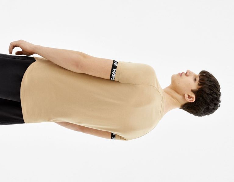 Brown Men's Bershka Braided T Shirts | nHrVkuOwKXv