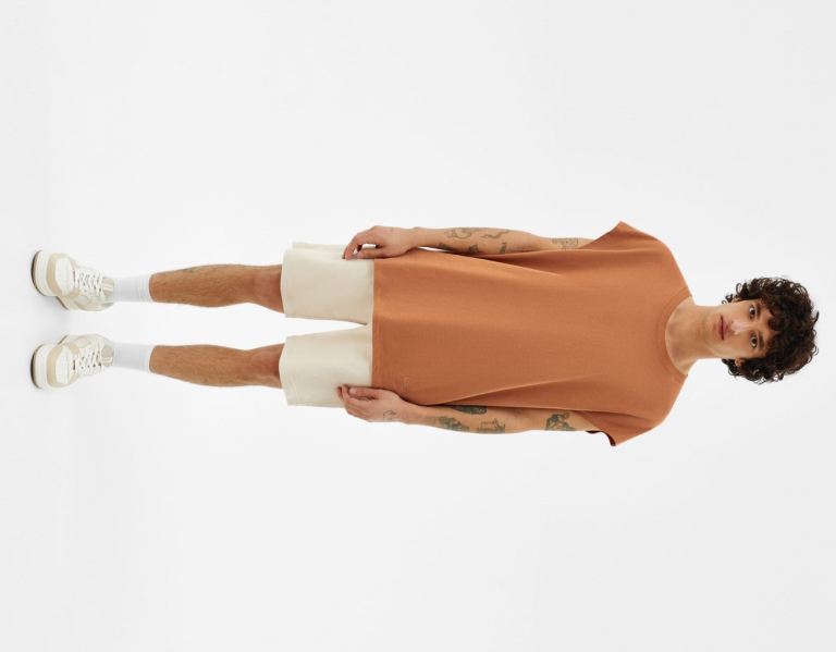 Brown Men\'s Bershka Soft Bermuda Sweat Shorts | o146o0DgEtA