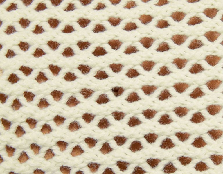 Cream Women's Bershka High Neck Open Knit Sweater Knitwear | ATuThZmett5