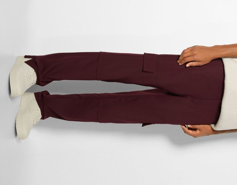 Dark Red Men's Bershka Tailored Cargo Pants | 6rnJq1Bvbq9