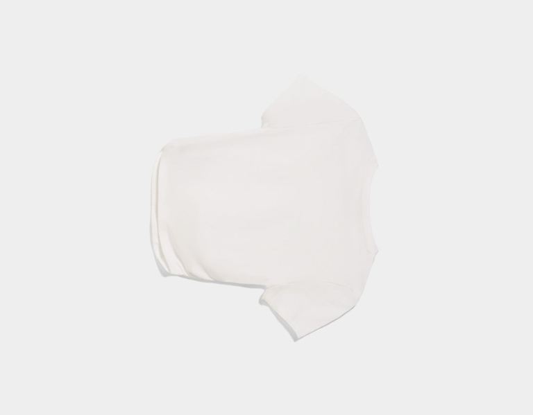 White Women's Bershka Short Sleeve With Side Pleats T Shirts | X1TYg8wuvUB