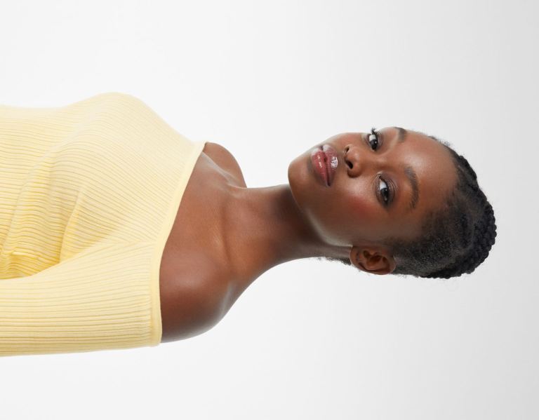 Yellow Women's Bershka Ribbed Sweater With Bardot Neckline T Shirts | trR9vUw7Nkd